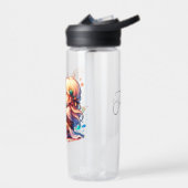 Schattigee Chibi meisje spelen harp gepersonalisee Waterfles (Links)