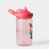 Schattigee Chibi meisje spelen harp gepersonalisee Waterfles (Rechts)