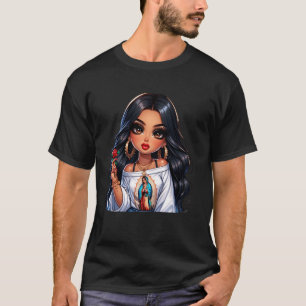 Schattigee Chibi Mexican Baby Girl Chicana Virgen T-shirt