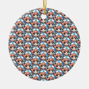 Schattigee Chibi Nurse - gezondheidszorg, anime, m Keramisch Ornament