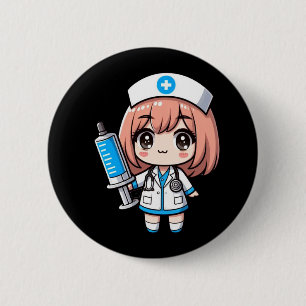 Schattigee Chibi Nurse - gezondheidszorg, anime, m Ronde Button 5,7 Cm