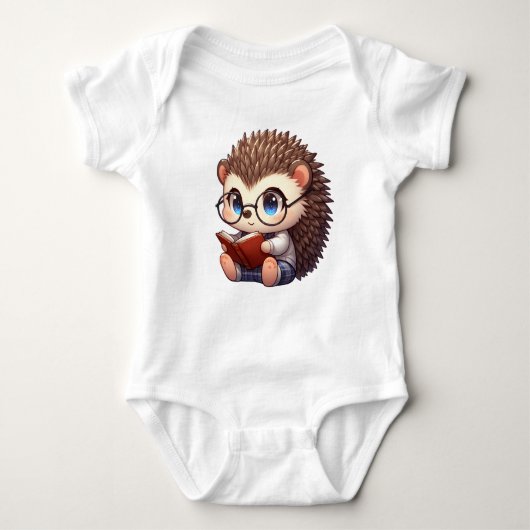 Schattigee Chibi Reading Hedgehog Romper (Voorkant)
