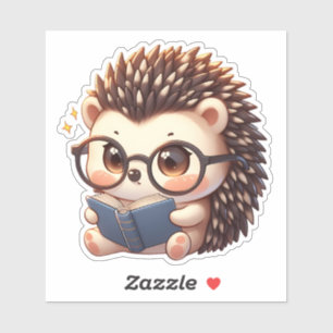 Schattigee Chibi Reading Hedgehog Sticker