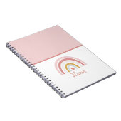 Schattigee Chic Custom Naam Roze Regenboog Notitieboek (Rechterzijde)
