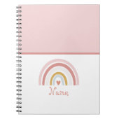 Schattigee Chic Custom Naam Roze Regenboog Notitieboek (Voorkant)