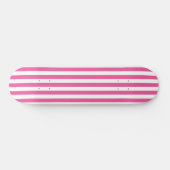 Schattigee Chic Hot Roze en Witte Verticale Gestre Skateboard (Horizontaal)