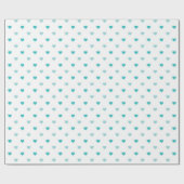 Schattigee Chic Turquoise Blauwgroen Witte Harten Cadeaupapier (Vlak)