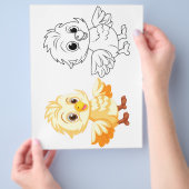Schattigee chick doodle kleurplaat flyer (Hand)