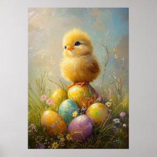 Schattigee Chick Paasschilderij Poster