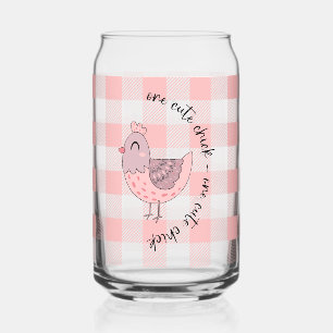 Schattigee Chick Peach Gingham Blikvorm Glas