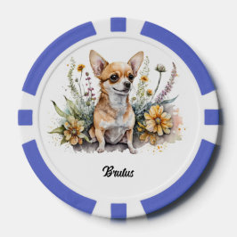 Schattigee Chihuahua in bloei Poker Chips
