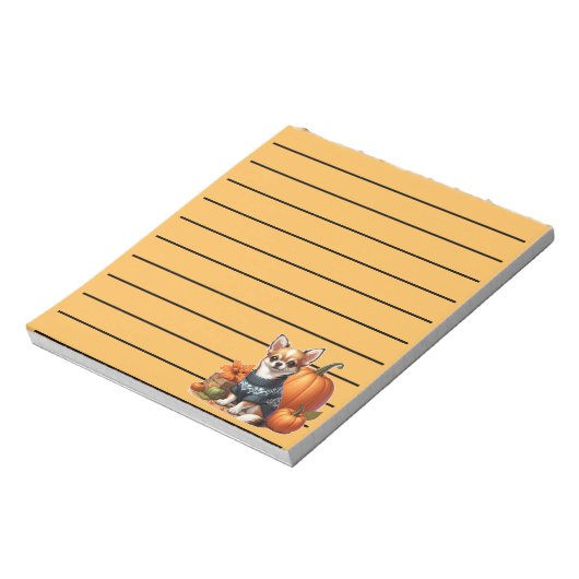 Schattigee Chihuahua in Trui met Pompoenen Notitieblok (Gedraaid)