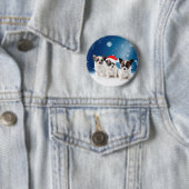 Schattigee Chihuahua Puppies met Santa Hat Christm Ronde Button 5,7 Cm (In situ)