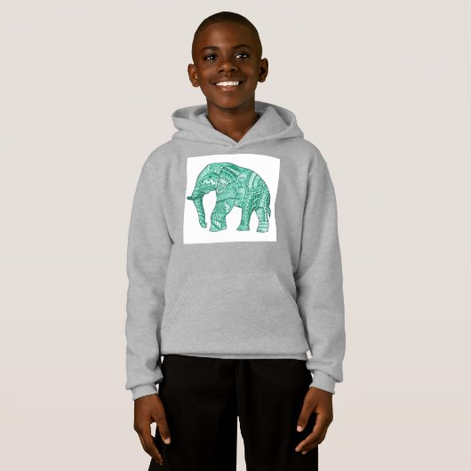 Schattigee Children's Patterned Elephant Pullover (Voorkant volledig)