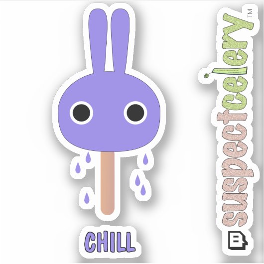 Schattigee CHILL Bunny Popsicle SuspectCelery™ Sti Sticker (Voorkant)