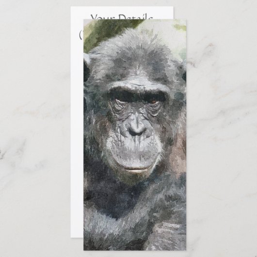 SCHATTIGEE CHIMPANSEE KAART (Voorkant / Achterkant)