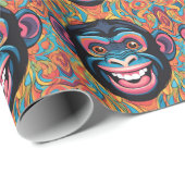 Schattigee chimpansee lacht cadeaupapier (Rol Hoek)