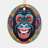 Schattigee chimpansee lacht keramisch ornament (Links)