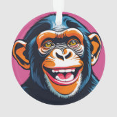 Schattigee chimpansee lacht ornament (achterkant)