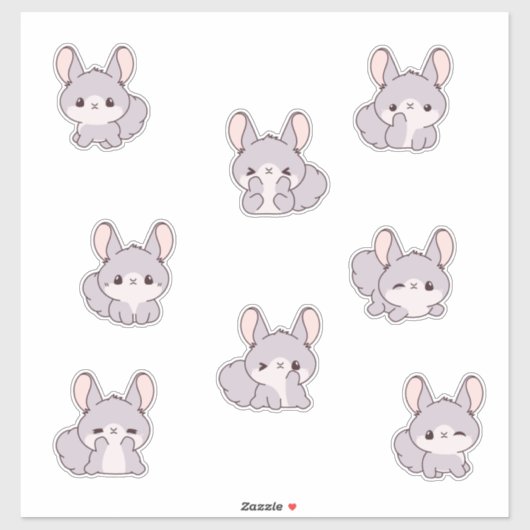 Schattigee Chinchilla Sticker Sheet (Vel)