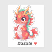 Schattigee Chinese draak Sticker (Vel)
