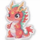 Schattigee Chinese draak Sticker (Voorkant)