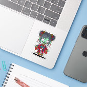 Schattigee Chinese zombie Sticker (Laptop met iPhone)