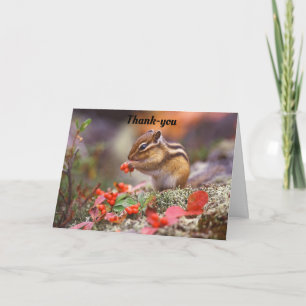 Schattigee chipmunk met bessen dank-je Kaart