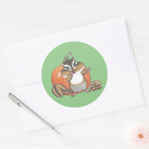 Schattigee Chipmunk Pumpkin Sticker