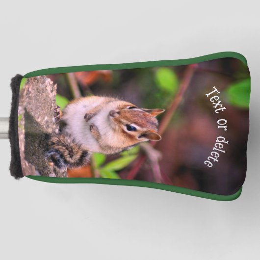 Schattigee Chipmunk Wildlife Dier Gepersonaliseerd Golfheadcover (Voorkant)