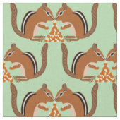 Schattigee Chipmunks Fall Wedding Patterned Stof (Close Up)
