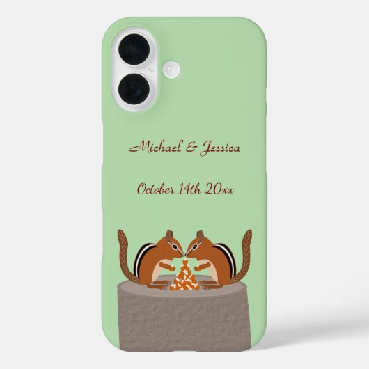 Schattigee Chipmunks Herfst bruiloft Custom Case-Mate iPhone Case (Achterkant)