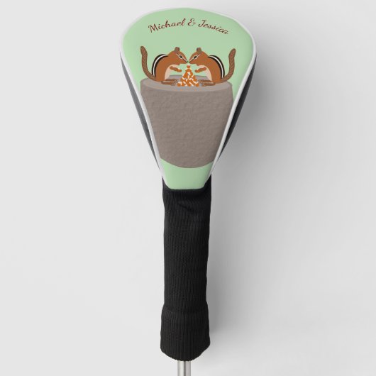 Schattigee Chipmunks Herfst bruiloft Custom Golfheadcover (Voorkant)