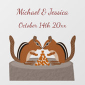 Schattigee Chipmunks Herfst bruiloft Custom Raamsticker (Vel)
