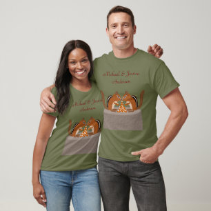 Schattigee Chipmunks Herfst bruiloft Custom T-shirt