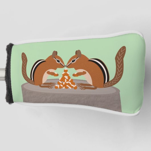 Schattigee Chipmunks herfstbruiloft Golfheadcover (Voorkant)