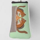 Schattigee Chipmunks herfstbruiloft Golfheadcover (Draai 90)