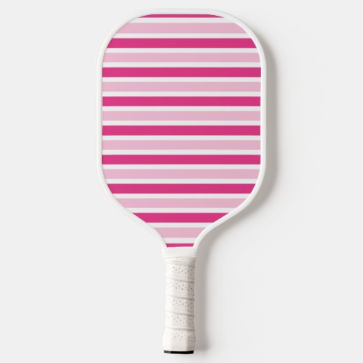 Schattigee chique roze & witte strepen pickleball paddle (Achterkant)