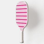 Schattigee chique roze & witte strepen pickleball paddle (Links)
