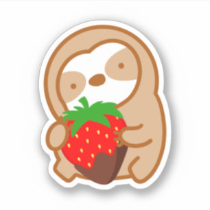 Schattigee chocolade aardbeienluiaard sticker