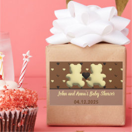 Schattigee chocolade beer Baby shower rechthoek st Rechthoekige Sticker