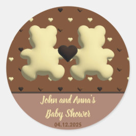 Schattigee chocolade beer Baby shower stickers