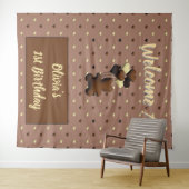 Schattigee Chocolade beer Verjaardag Achtergrond Wandkleed (In Situ (horizontaal))