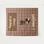 Schattigee Chocolade beer Verjaardag Achtergrond Wandkleed (Voorkant (horizontaal))