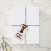 Schattigee Chocolade Bow Stropdas Paashaas 1e Verj Cadeaulabel (Met Touw)