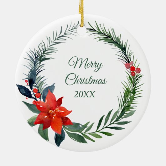 Schattigee Chocolade Cocker Spaniel Puppy Poinsett Keramisch Ornament (Achterkant)