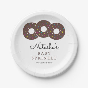 Schattigee Chocolade Donuts Baby shower Sprinkle Papieren Bordje