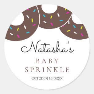 Schattigee Chocolade Donuts Baby shower Sprinkle Ronde Sticker