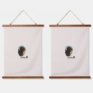 Schattigee Chocolade Labrador Hond – Bailey Kado Hangend Wandkleed