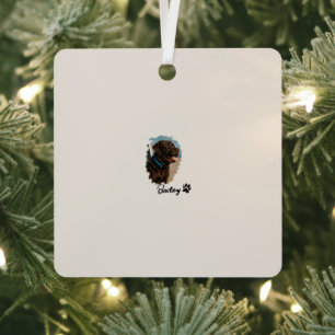 Schattigee Chocolade Labrador Hond – Bailey Kado Metalen Ornament